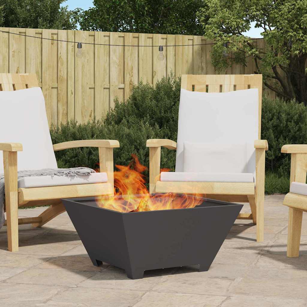 Feuerstelle Schwarz 60 x 60 x 30 cm Wetterfeststahl