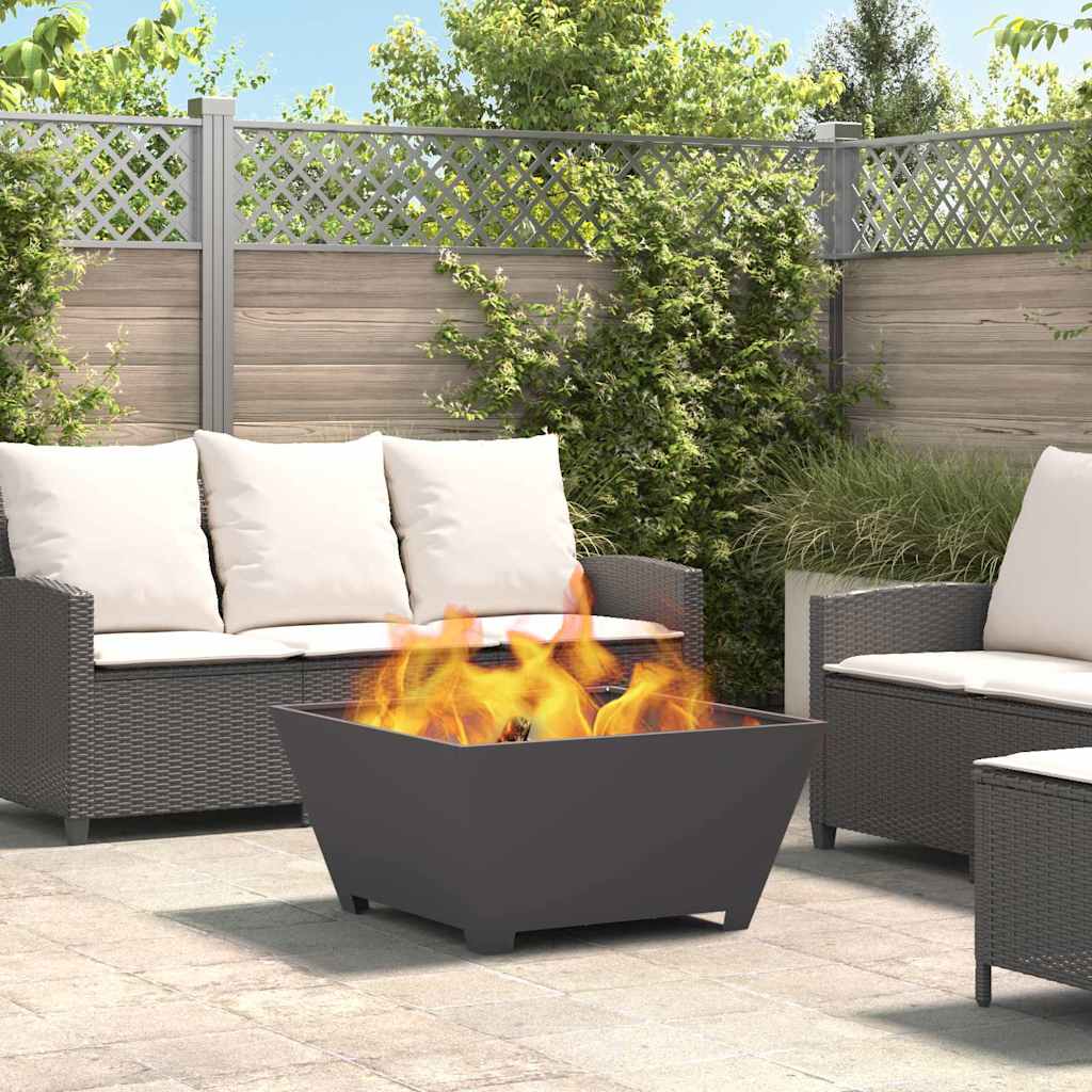 Feuerstelle Schwarz 80 x 80 x 40 cm Wetterfeststahl