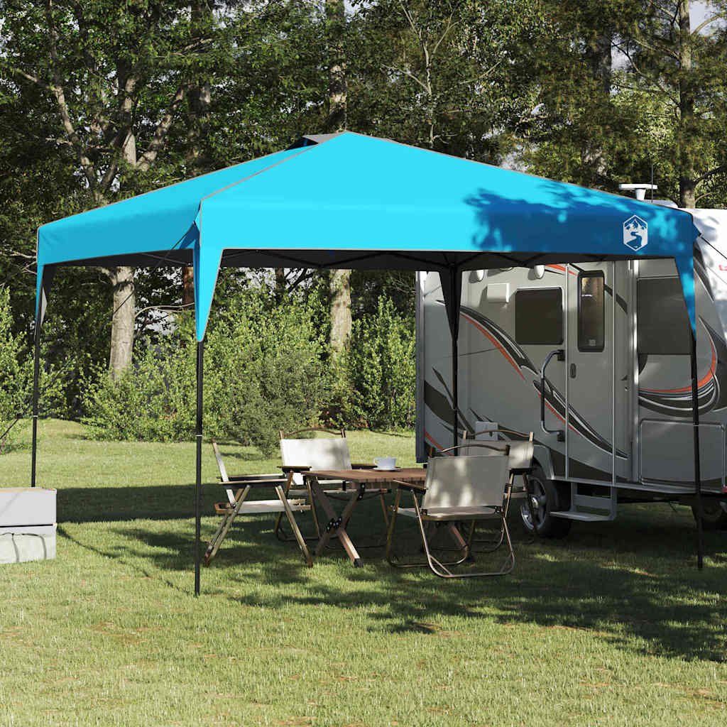 Pavillon-Zelt 290 x 290 x 251 cm Blau Stoff