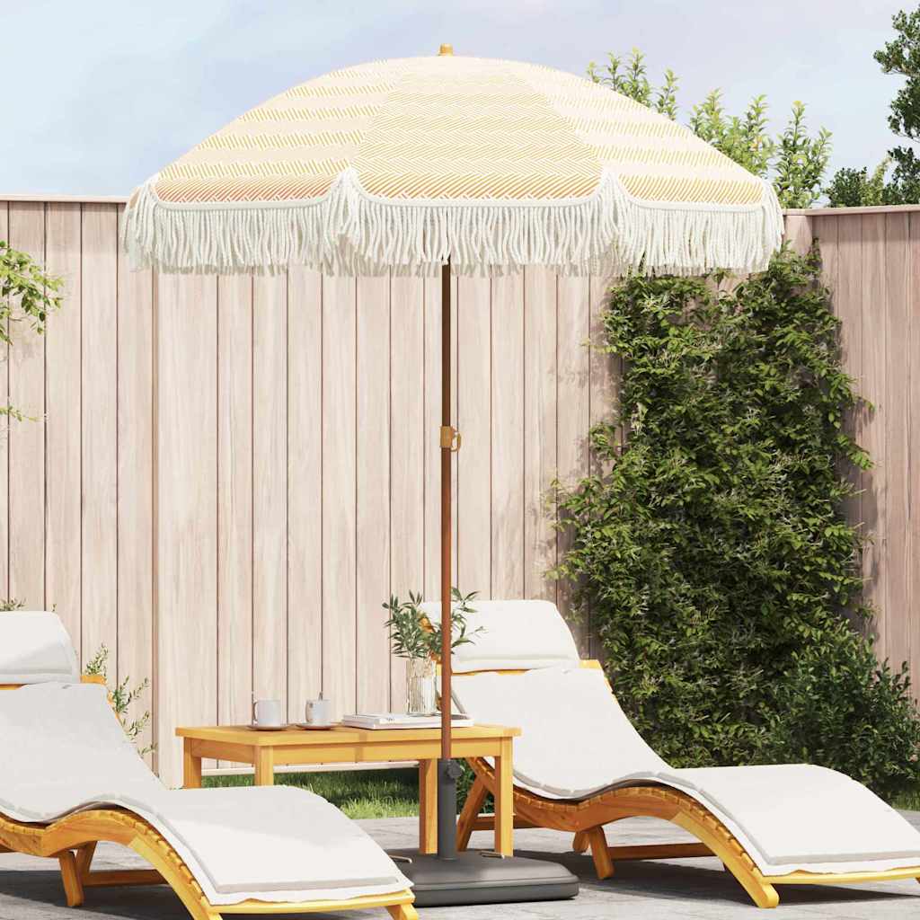 Strandparasol 160 x 160 x 196 cm Polyester und Stahl Rund