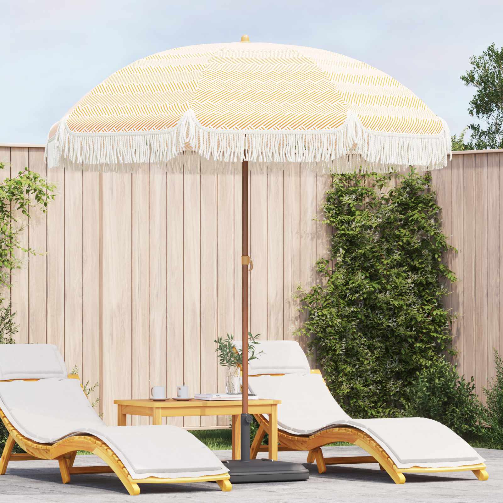 Strandparasol 205 x 205 x 210 cm Polyester und Stahl Rund