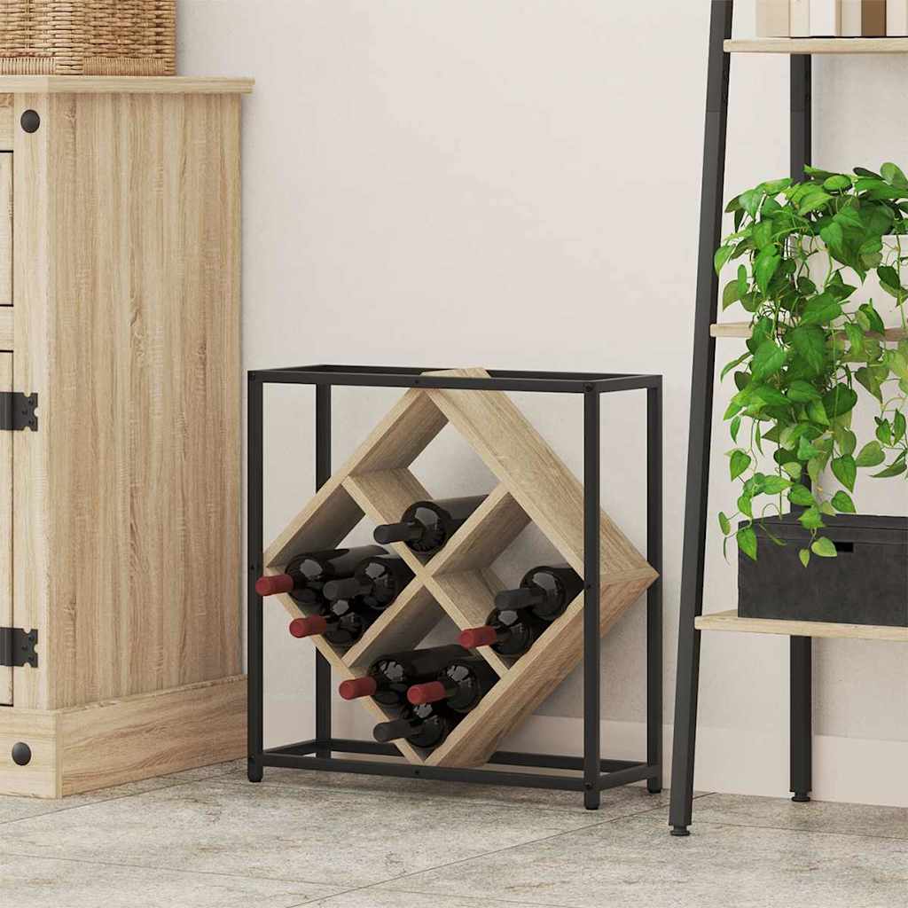 Weinregal 16 bottles Holzwerkstoff Sonoma-Eiche