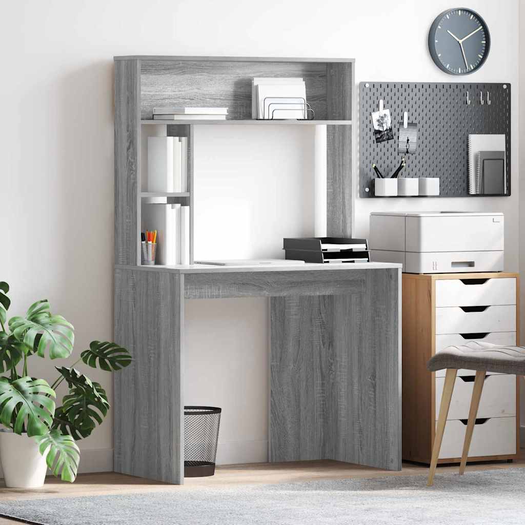 Schreibtisch Sonoma-Grau 91 x 50 x 149 cm Holzwerkstoff