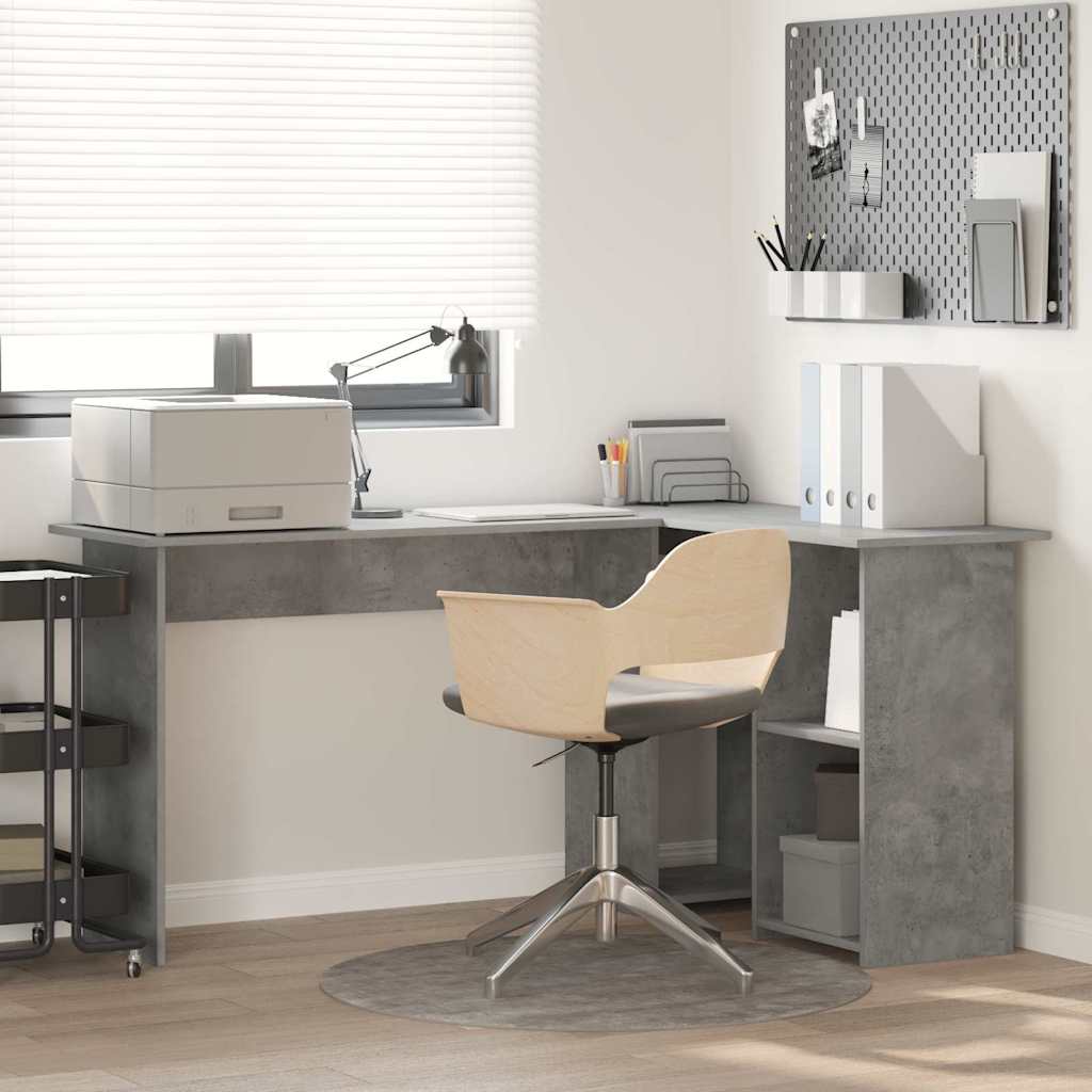 Schreibtisch Betongrau 142 x 102 x 73 cm Holzwerkstoff