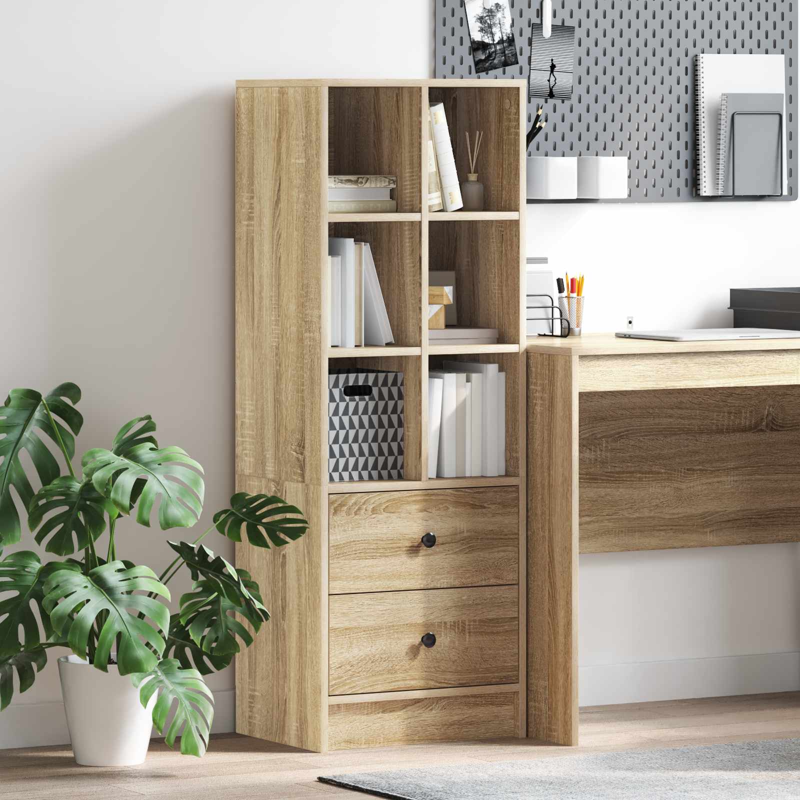 Highboard mit Schubladen Sonoma-Eiche 45,5 x 34 x 127 cm