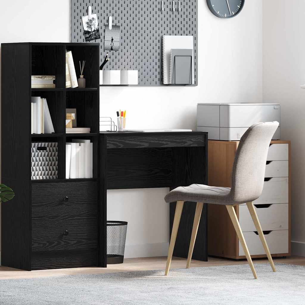 Schreibtisch Schwarz Eichen-Optik 70 x 40 x 76 cm