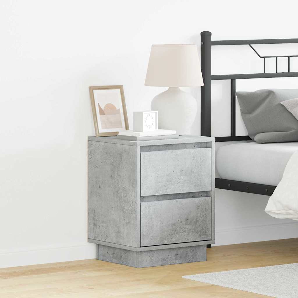 Nachttisch 2 stk. Beton Grau 39 x 34,5 x 50 cm Holzwerkstoff