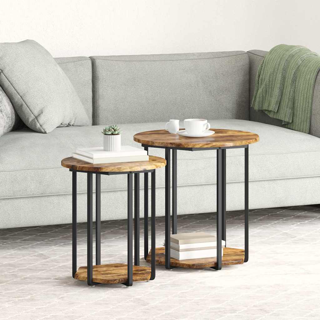 Beistelltisch-Set 2 stk. Braun 50 x 50 x 50,5 cm
