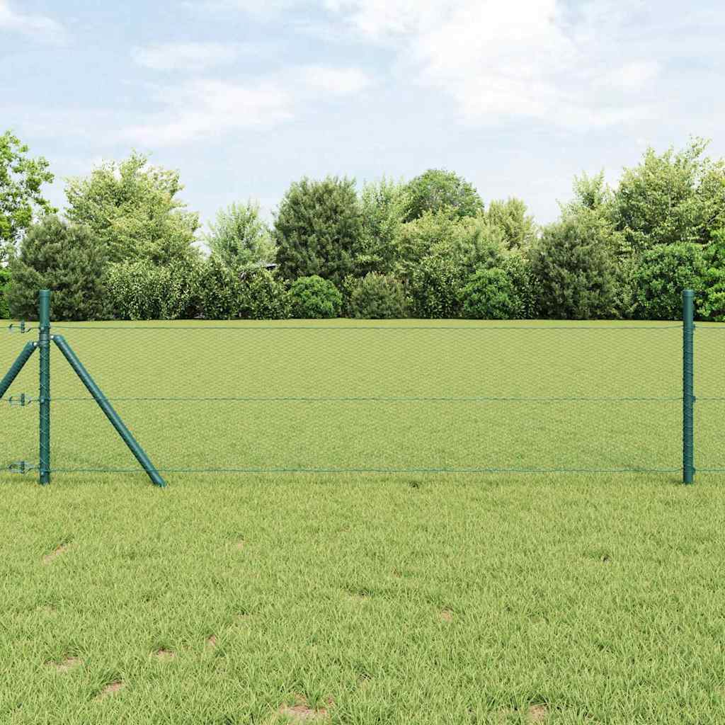 Bodenmontierter Sechseckzaun 10 x 0,4 m PVC-beschichteter Stahl