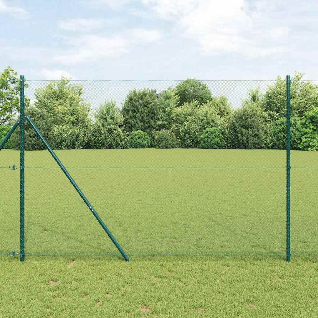 Bodenmontierter Sechseckzaun 10 x 1,5 m PVC-beschichteter Stahl