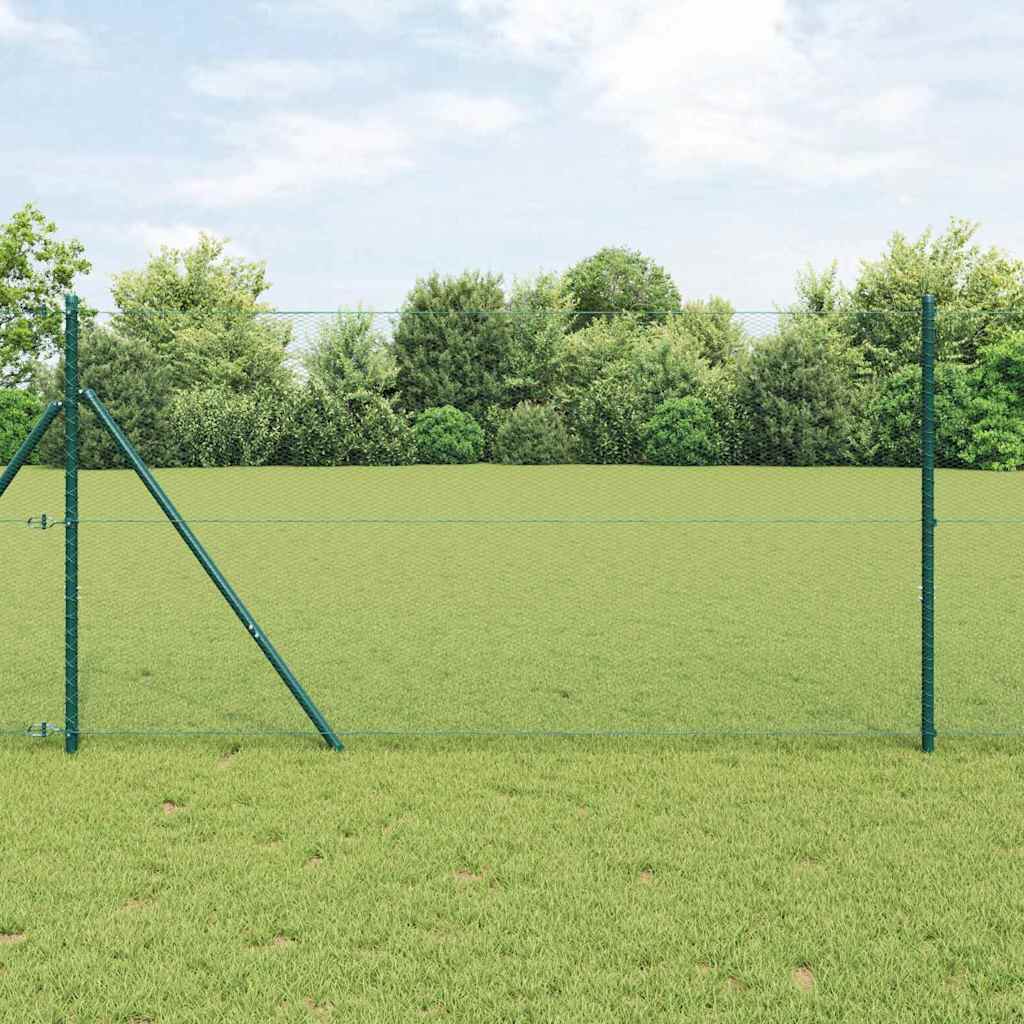 Bodenmontierter Sechseckzaun 25 x 1 m PVC-beschichteter Stahl