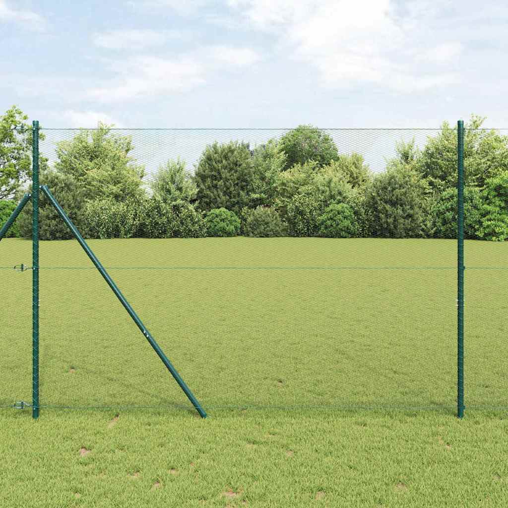 Bodenmontierter Sechseckzaun 25 x 1,6 m PVC-beschichteter Stahl