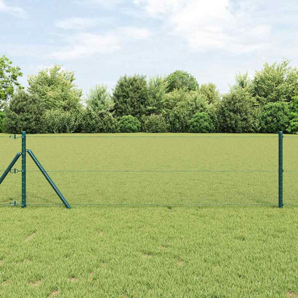 Bodenmontierter Sechseckzaun 50 x 0,6 m PVC-beschichteter Stahl