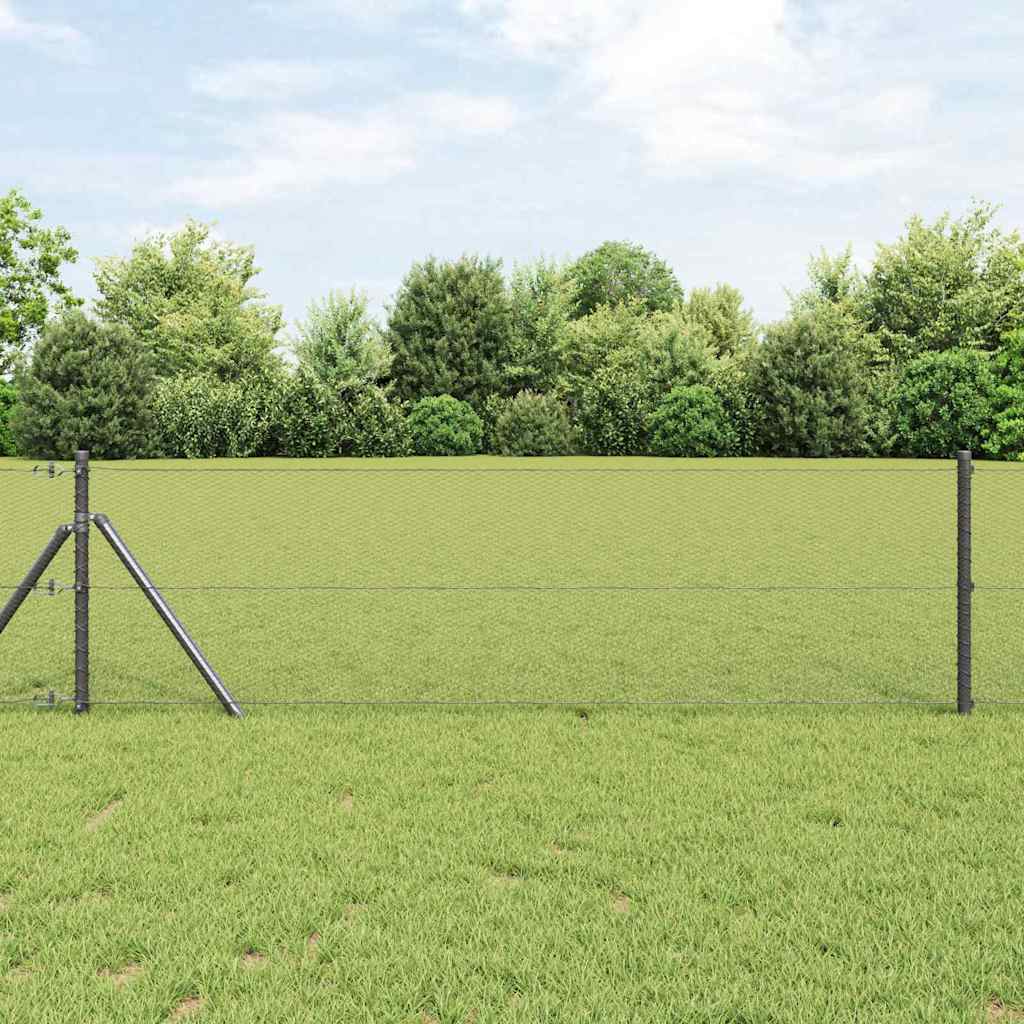 Bodenmontierter Sechseckzaun 10 x 0,6 m PVC-beschichteter Stahl