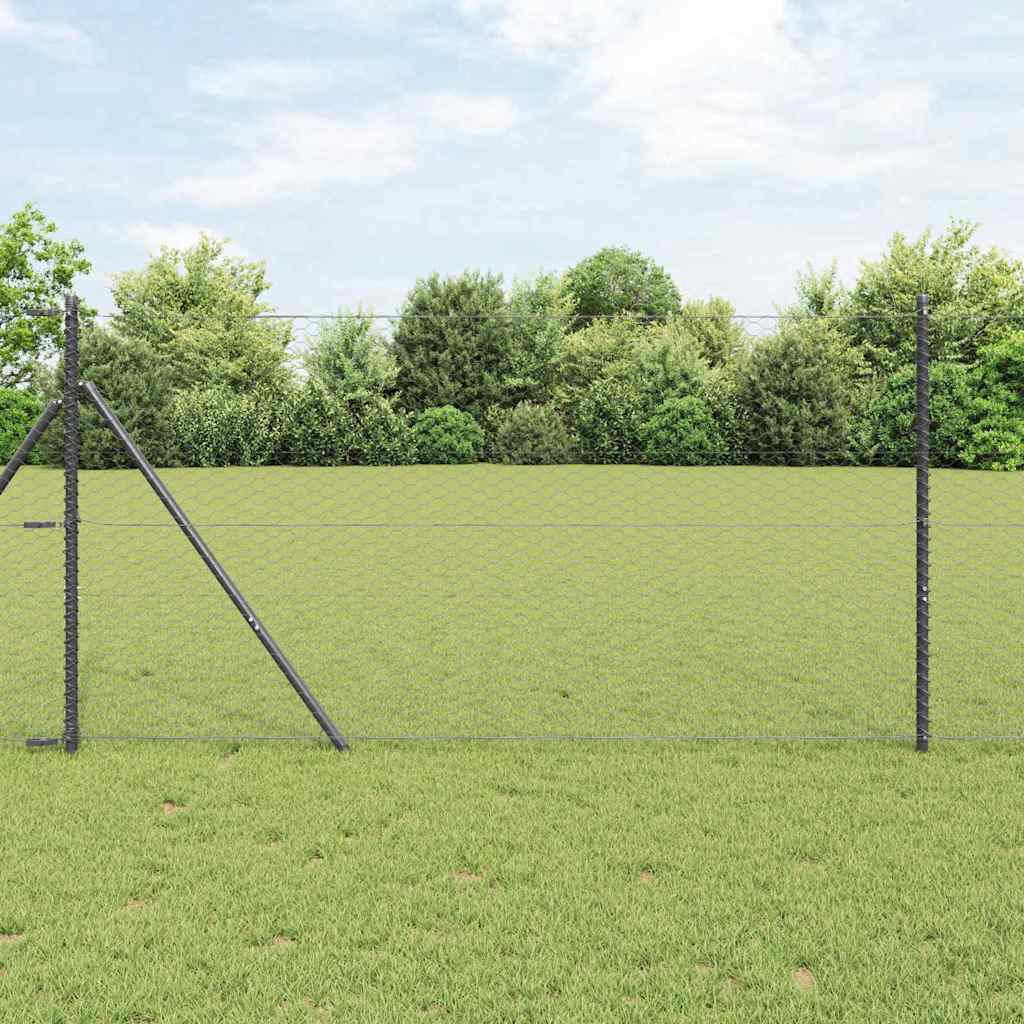 Bodenmontierter Sechseckzaun 10 x 1,2 m PVC-beschichteter Stahl