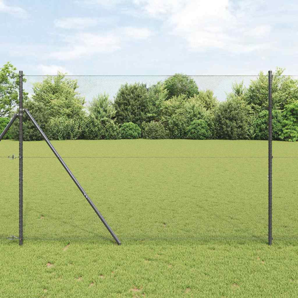 Bodenmontierter Sechseckzaun 10 x 1,5 m PVC-beschichteter Stahl