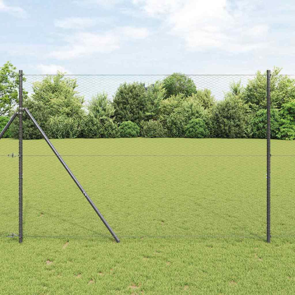 Bodenmontierter Sechseckzaun 10 x 1,6 m PVC-beschichteter Stahl