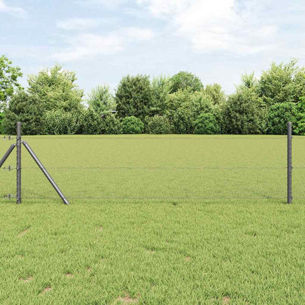 Bodenmontierter Sechseckzaun 25 x 0,5 m PVC-beschichteter Stahl