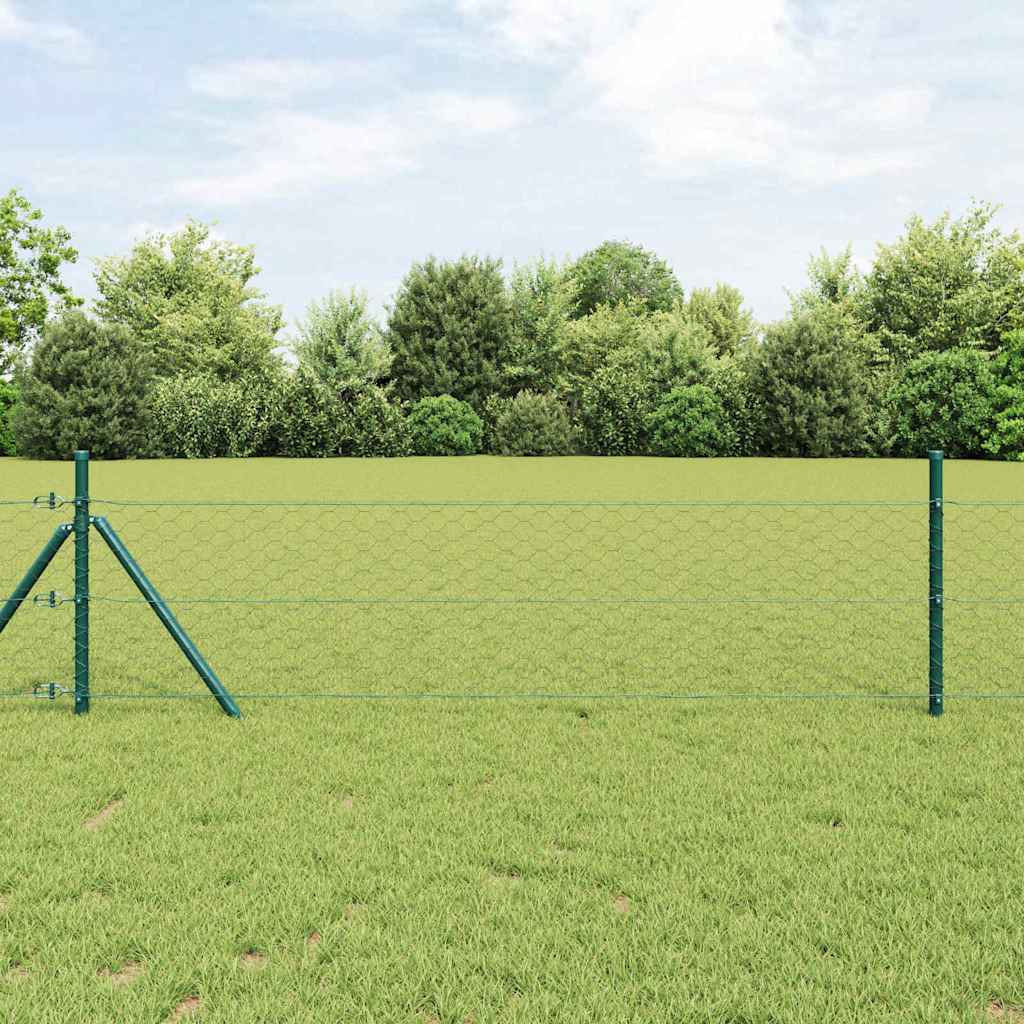 Bodenmontierter Sechseckzaun 50 x 0,5 m PVC-beschichteter Stahl