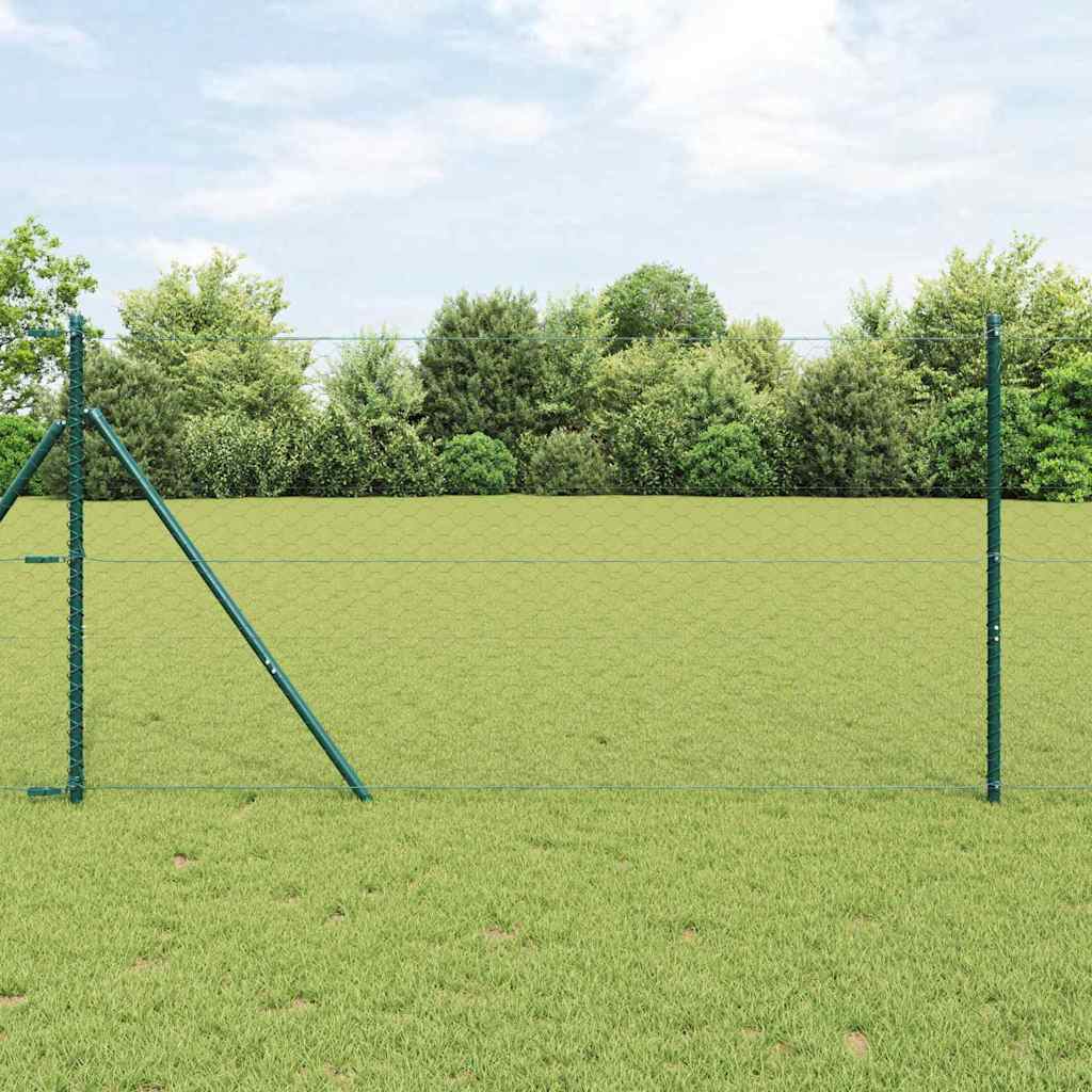 Bodenmontierter Sechseckzaun 50 x 1 m PVC-beschichteter Stahl