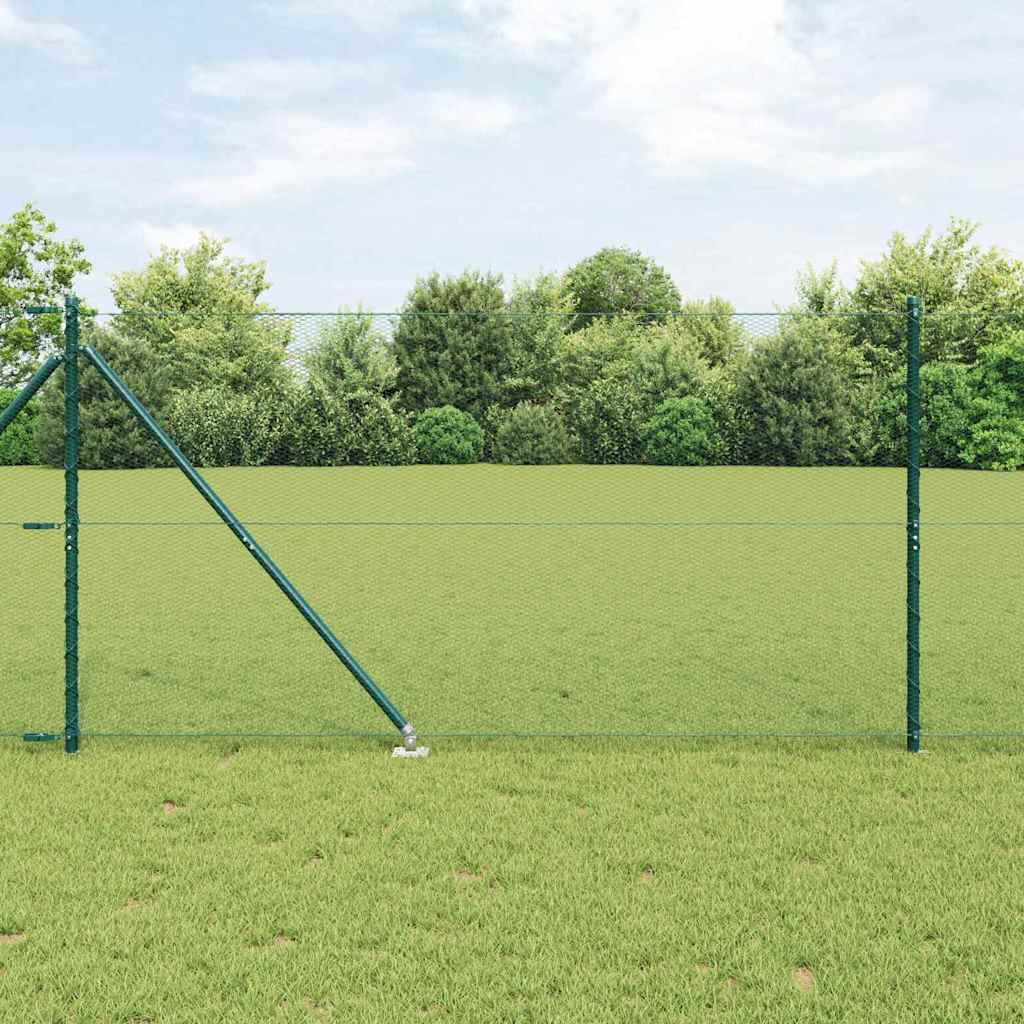 Sechseckzaun mit Pfosten 10 x 1,4 m PVC-beschichteter Stahl