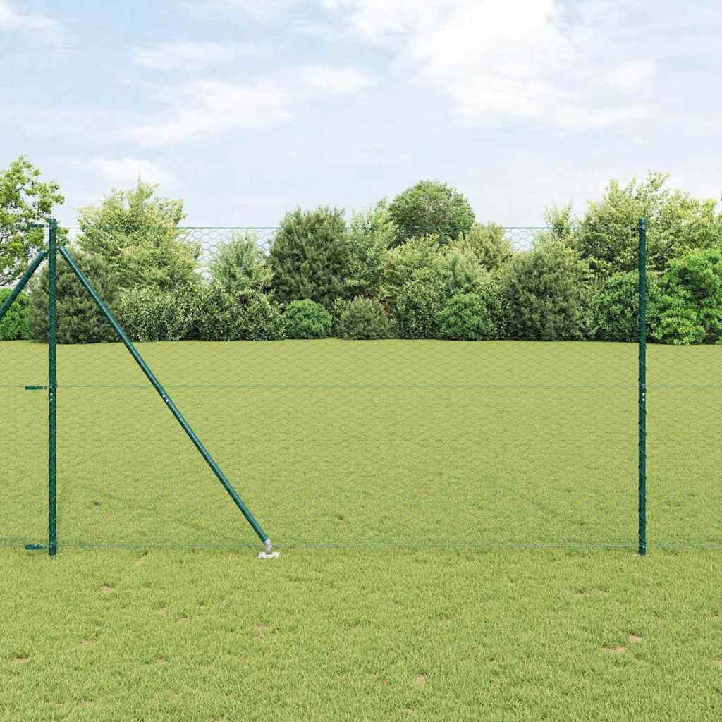 Sechseckzaun mit Pfosten 10 x 1,5 m PVC-beschichteter Stahl