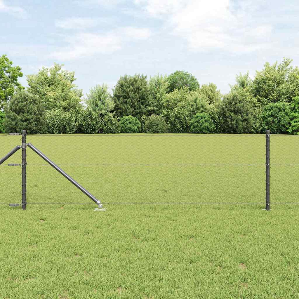 Sechseckzaun mit Pfosten 10 x 0,6 m PVC-beschichteter Stahl