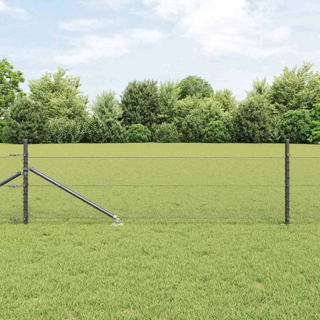 Sechseckzaun mit Pfosten 25 x 0,5 m PVC-beschichteter Stahl