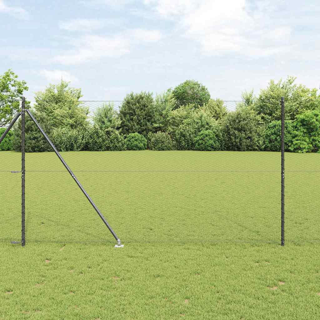 Sechseckzaun mit Pfosten 25 x 1,5 m PVC-beschichteter Stahl