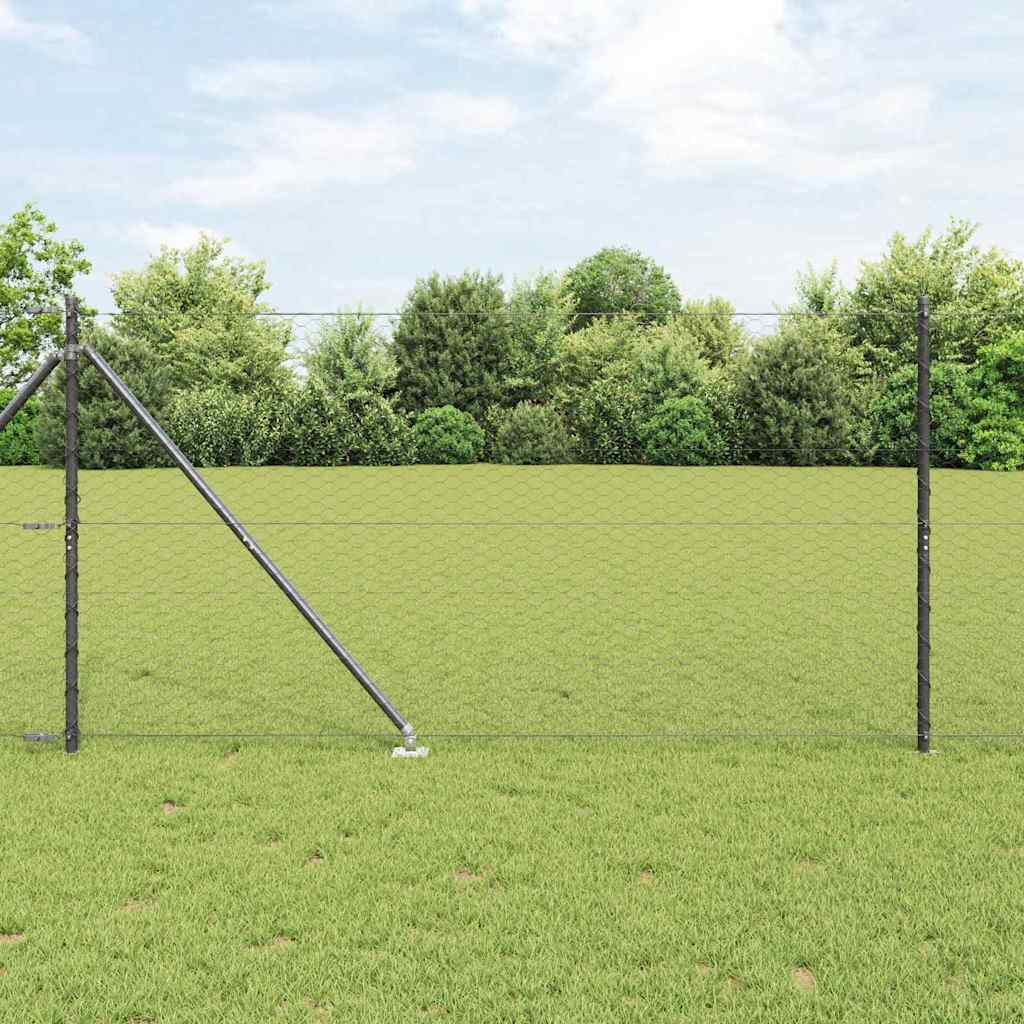 Sechseckzaun mit Pfosten 50 x 1,2 m PVC-beschichteter Stahl