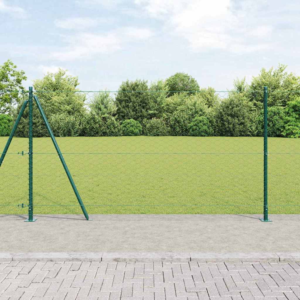 Sechseckzaun mit Betonsockel 10 x 1,2 m PVC-beschichteter Stahl