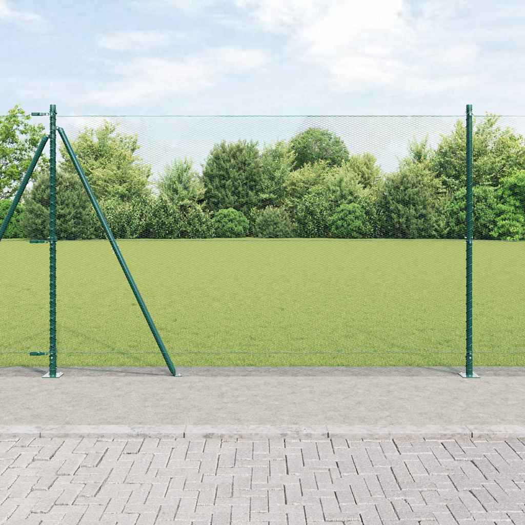 Sechseckzaun mit Betonsockel 10 x 1,4 m PVC-beschichteter Stahl