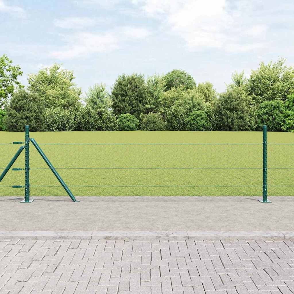 Sechseckzaun mit Betonsockel 50 x 0,5 m PVC-beschichteter Stahl