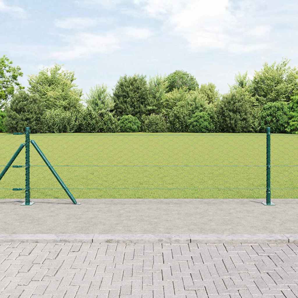 Sechseckzaun mit Betonsockel 50 x 0,6 m PVC-beschichteter Stahl