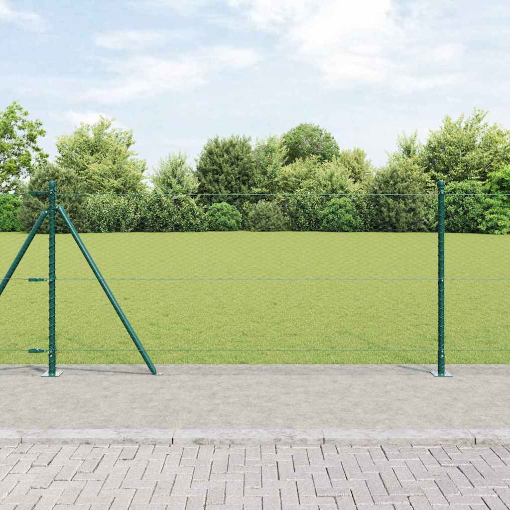 Sechseckzaun mit Betonsockel 50 x 1 m PVC-beschichteter Stahl