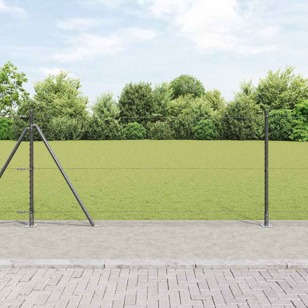 Sechseckzaun mit Betonsockel 10 x 1 m PVC-beschichteter Stahl