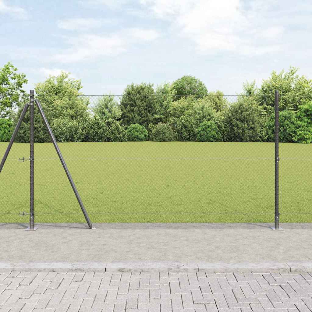 Sechseckzaun mit Betonsockel 10 x 1,2 m PVC-beschichteter Stahl