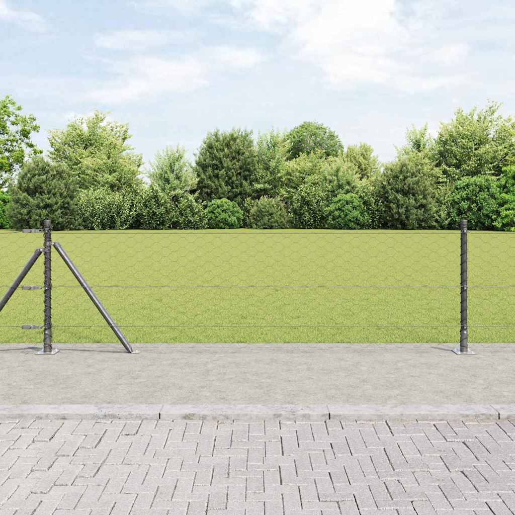 Sechseckzaun mit Betonsockel 25 x 0,4 m PVC-beschichteter Stahl
