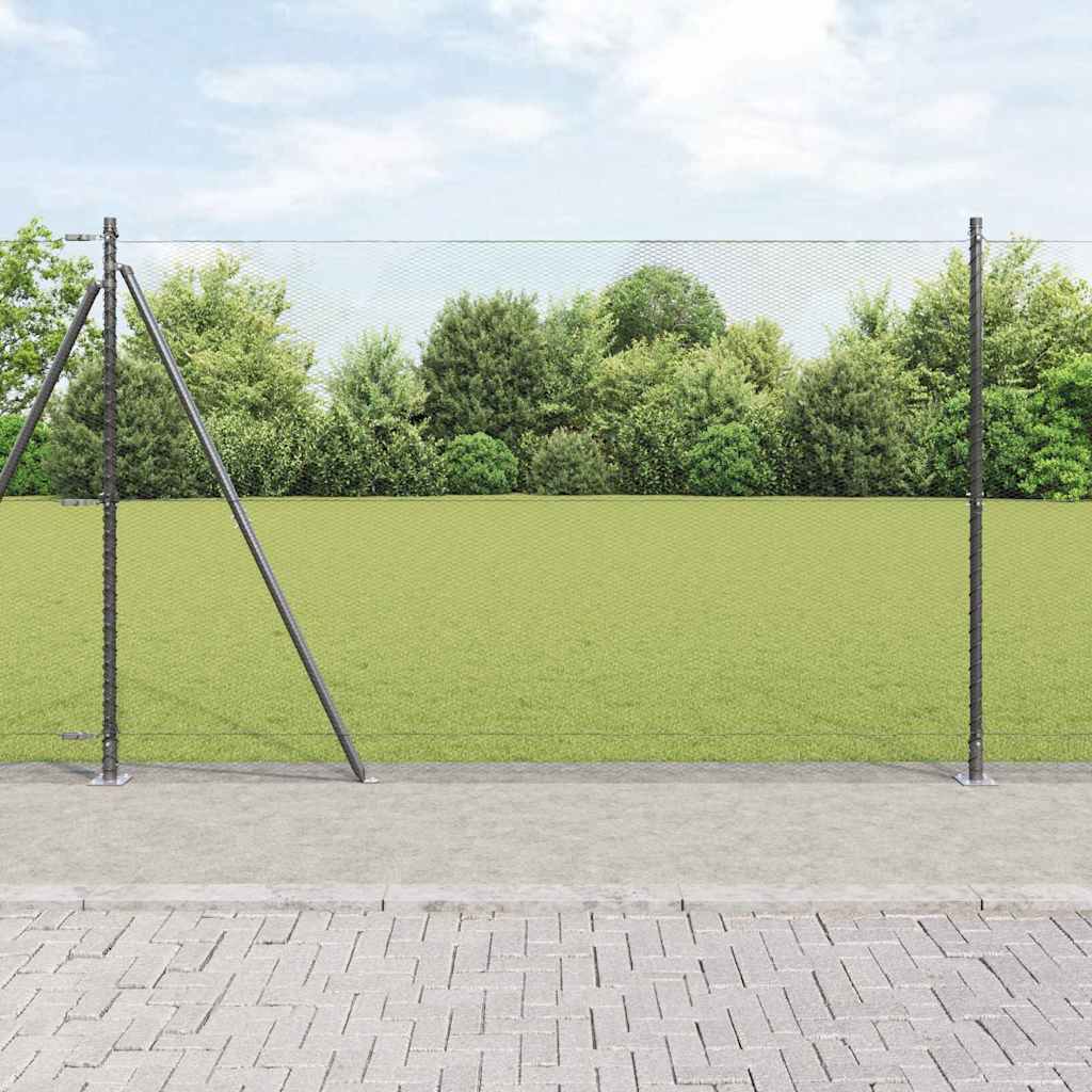 Sechseckzaun mit Betonsockel 25 x 1,6 m PVC-beschichteter Stahl