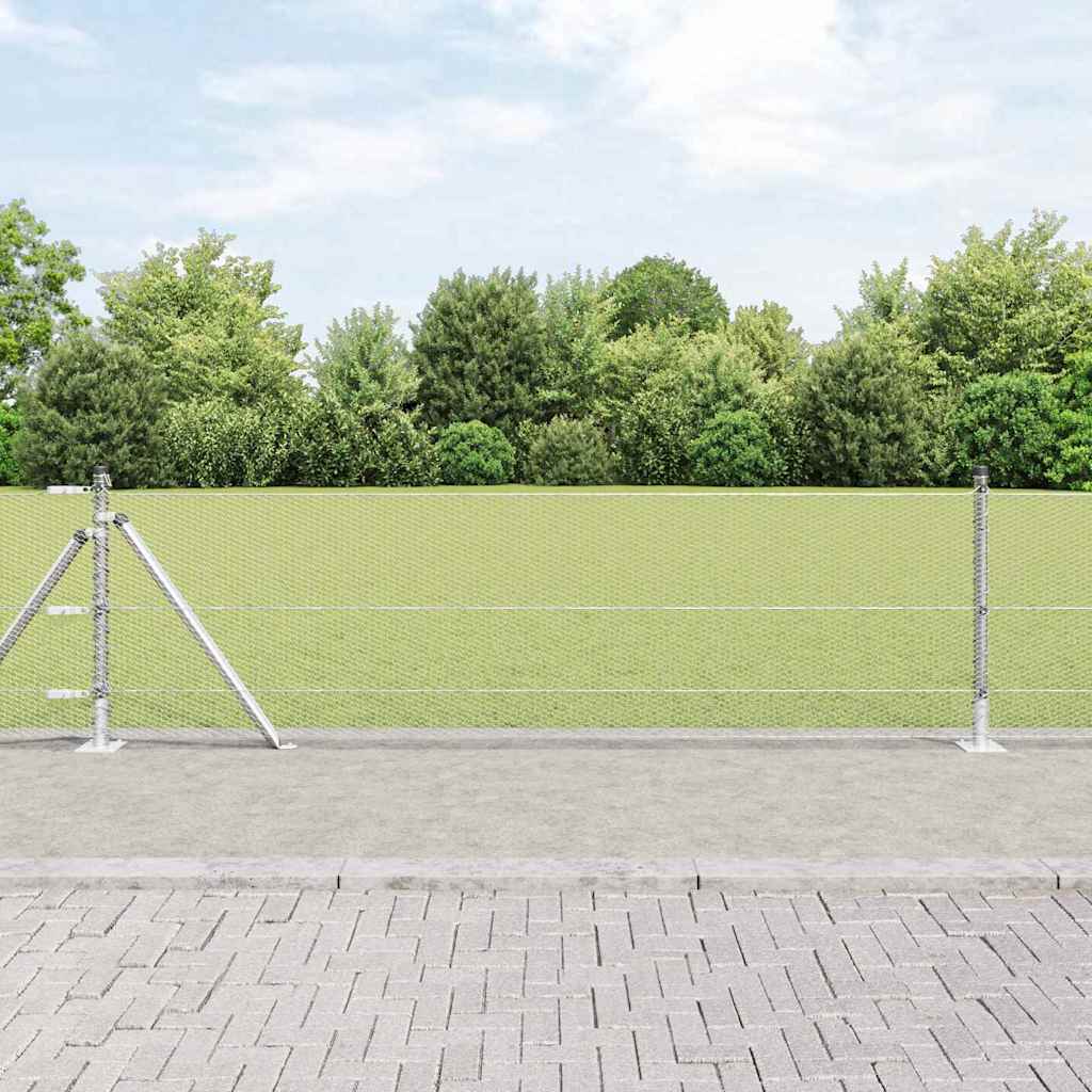 Sechseckzaun mit Betonsockel 100 x 0,6 m Verzinkter Stahl Netz