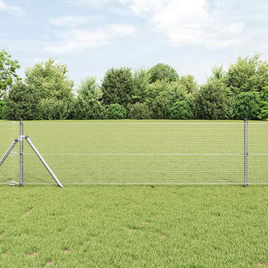 Geschweißter Drahtzaun, bodenverankert 10 x 0,4 m Silber Netz