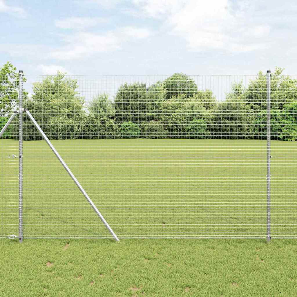 Geschweißter Drahtzaun, bodenverankert 10 x 1,5 m Silber Netz