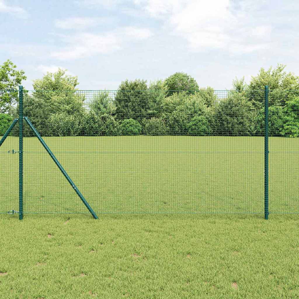 Geschweißter Drahtzaun, bodenverankert 10 x 1 m Grün Netz