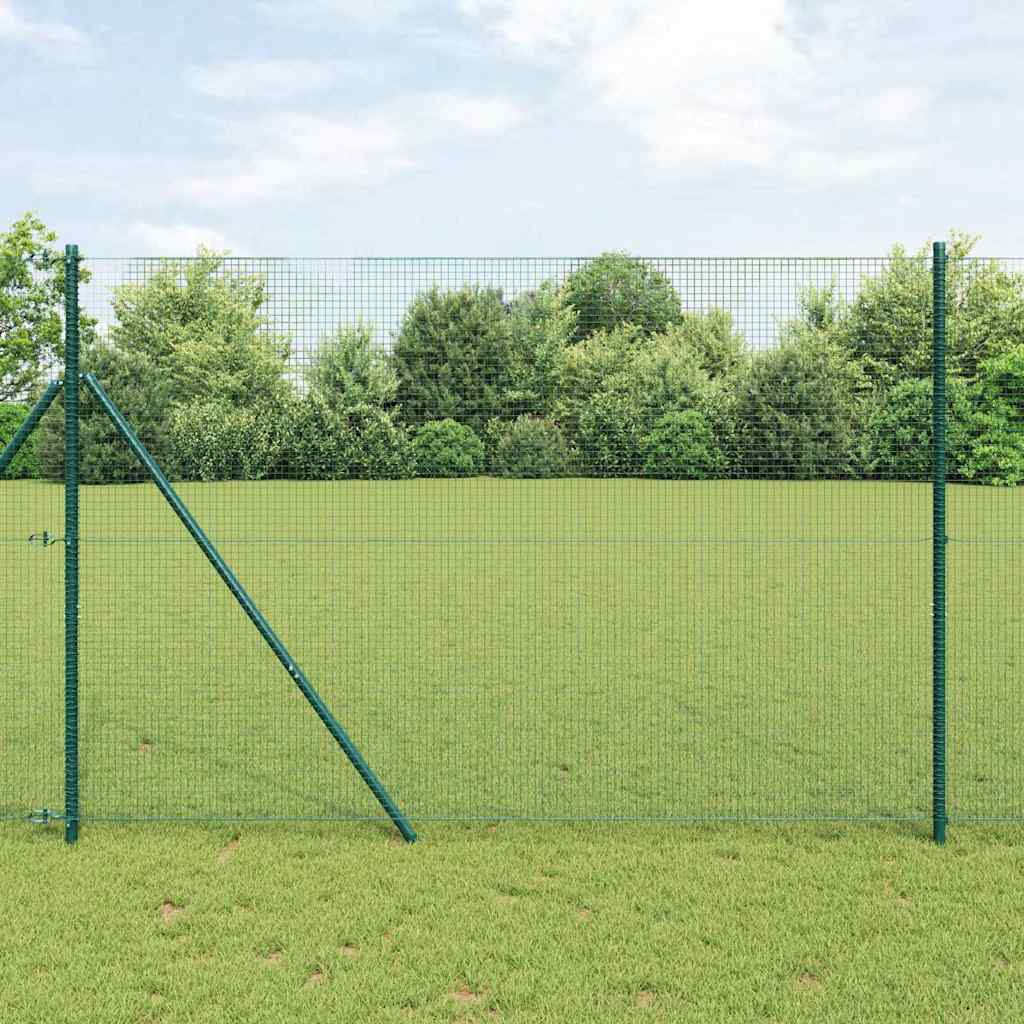 Geschweißter Drahtzaun, bodenverankert 25 x 1,5 m Grün Netz