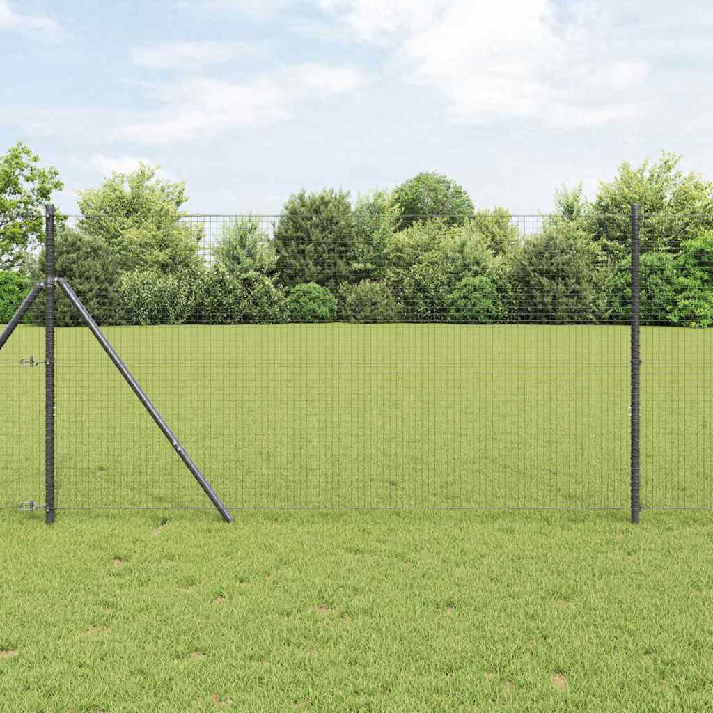 Geschweißter Drahtzaun, bodenverankert 10 x 1,4 m Grau Netz
