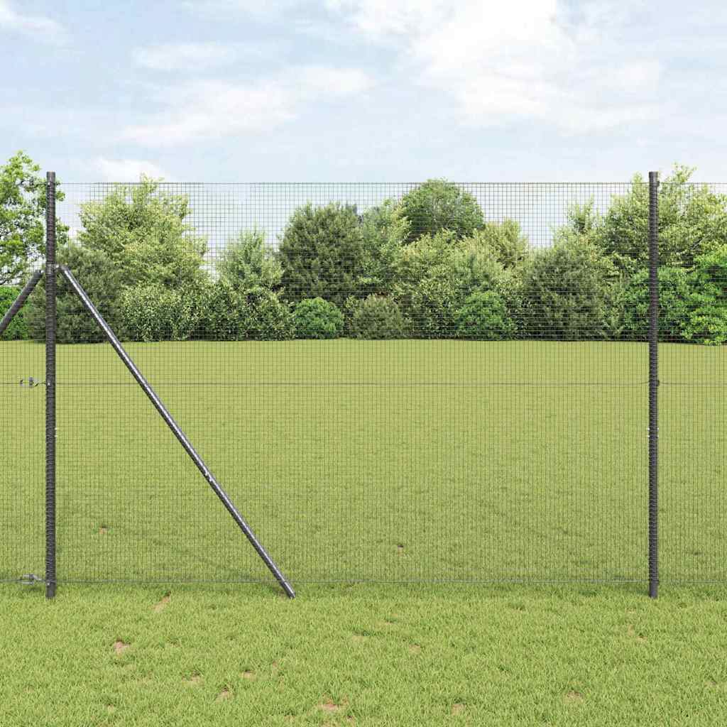 Geschweißter Drahtzaun, bodenverankert 10 x 1,5 m Grau Netz