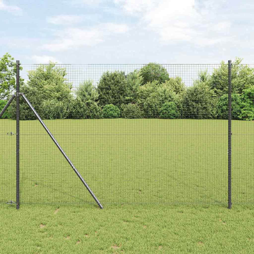 Geschweißter Drahtzaun, bodenverankert 10 x 1,5 m Grau Netz