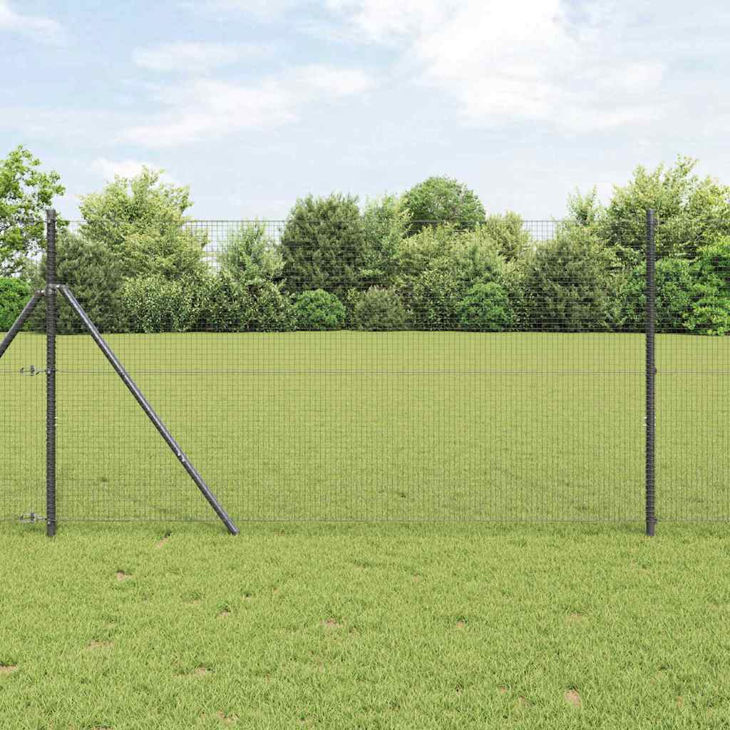 Geschweißter Drahtzaun, bodenverankert 25 x 1,4 m Grau Netz