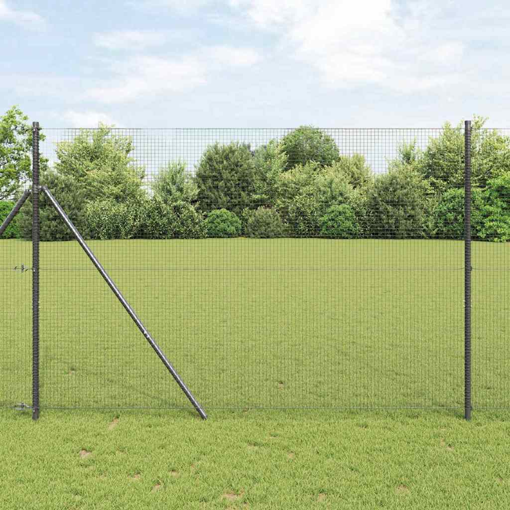 Geschweißter Drahtzaun, bodenverankert 50 x 1,4 m Grau Netz