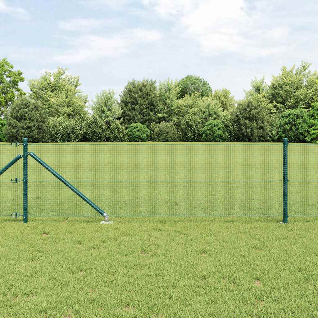 Geschweißter Drahtzaun mit Stacheln 10 x 0,8 m Grün Netz